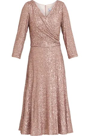 Gina Bacconi Womens Libbie Midi A-Line Sequin Dress - - Size 8 UK
