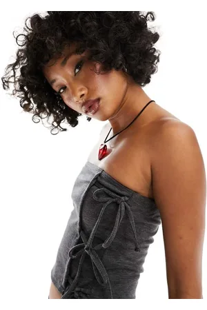 Reclaimed Womens tailored bandeau top with bows co-ord- - Size Large