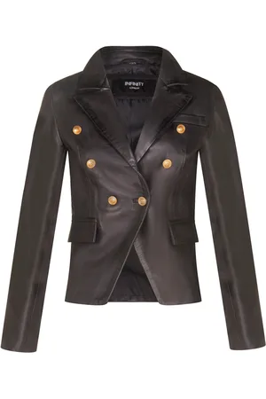 Infinity Womens Classic Military Blazer Jacket-Newent - Lamb Leather - Size 8 UK
