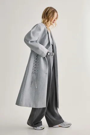 NASTY GAL Womens Premium Corseted Detail Maxi Coat - - Size 8 UK