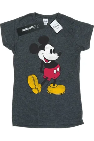 Disney Womens/Ladies Mickey Mouse Classic Kick Cotton T-Shirt (Dark Heather) - - Size 2XL