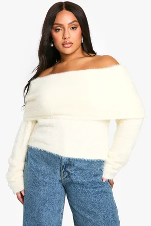 Boohoo Womens PLUS BARDOT KNITTED TOP - - Size UK 16-18 (Womens)