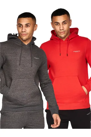 Crosshatch Mens Traymax Oversized Hoodie (Pack of 2) ( /Charcoal) - Size X-Large
