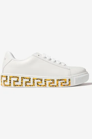 VERSACE Childrens Unisex Kids Leather La Greca Trainers - - Size UK 12.5 Kids