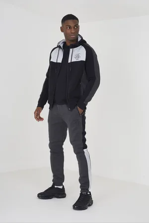 Brave Soul Mens Contrast Panel High Neck Full Zip Hoody And Jogger Set - Size 2XL