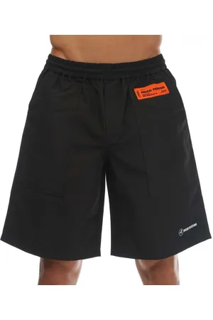 Heron Preston Mens EX-Ray Nylon Track Shorts in Black-White - Size 2XL
