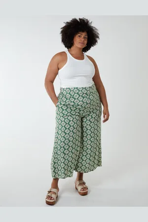 Blue Vanilla Womens Curve Shirred Wide Leg Trouser - Viscose - Size UK 26-28