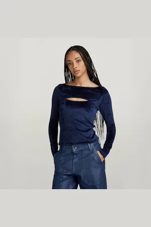 G-Star Womens G-Star RAW Cut-Out Slim Boatneck Top - - Size Small