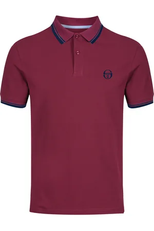 Sergio Tacchini Iconic Mens Dark Red Polo Shirt - Cotton - Size Small