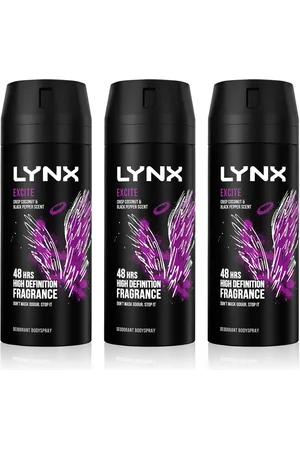 Lynx Mens Body Spray Excite 48-H High Definition Fragrance Deo For Men, 3x150ml - - Size 150 ml
