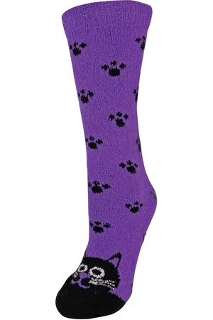 Sock Snob Ladies / Womens Fluffy Non Slip Slipper Socks with Animal Designs - Nylon - Size 4-6.5