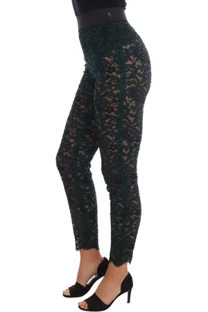 Dolce & Gabbana WoMens Floral Lace Leggings Pants Cotton - Size EU 38 (Womens)