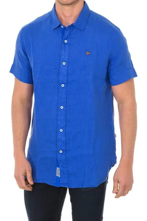 Napapijri Mens Short sleeve shirt with lapel collar NP000IF1 man - Linen - Size Small