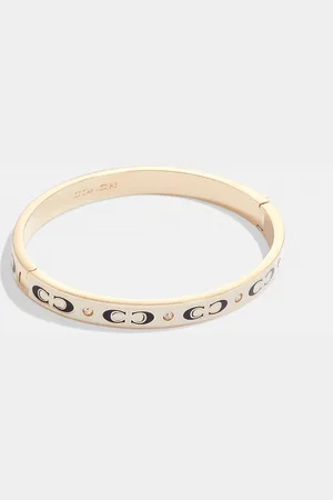 Coach Womens Kissing C Enamel Hinged Bangle - - One Size