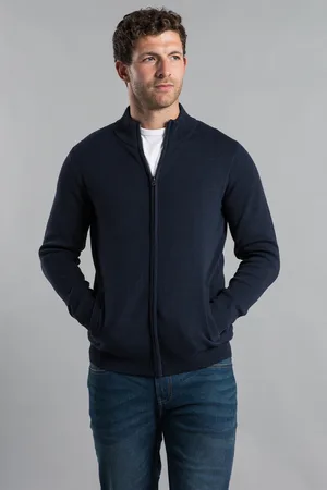 Kensington Eastside Mens Recycled Cotton Blend Zip-Through Cardigan - - Size X-Large