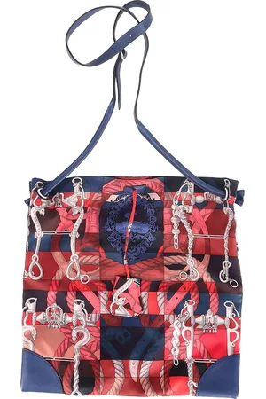 Hermès Pre-owned Womens Hermès Printed Silk City Bag in Multicolor and Leather - - One Size