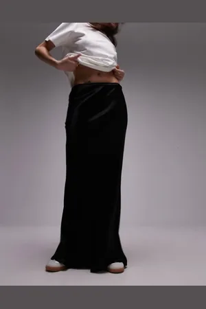 Topshop Womens satin bias maxi skirt in - Size 4 UK