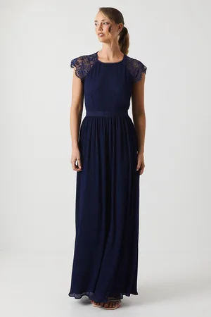 Oasis Womens Delicate Lace Bodice Maxi Bridesmaids Dress - - Size 10 UK