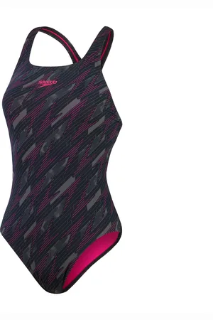 Speedo Womens Hyperboom Allover Medalist Swimsuit in pink - Size 6 UK