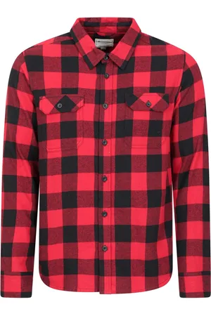 Mountain Warehouse Mens Trace Flannel Long-Sleeved Shirt (Carbon) - Cotton - Size 2XS