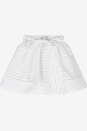 Mama Luma Girls Organza Striped Bow Skirt in - Size 3-4Y