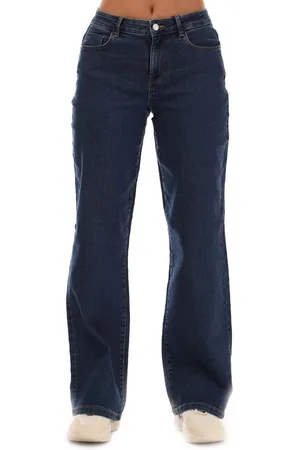 VERO MODA Womens Elly Mid Rise Wide Leg Jeans in Dark Cotton - Size 6 Short