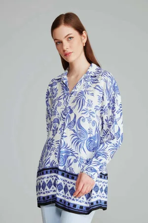 Gusto Womens Printed Viscose Shirt - - Size Medium