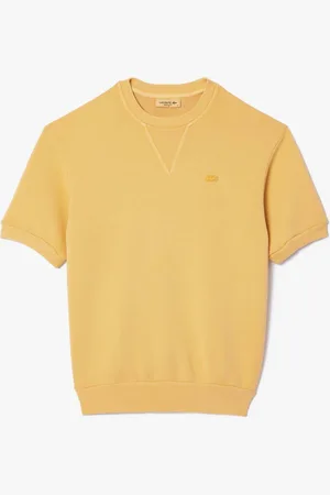 Lacoste Womens Natural Dyed Fleece T-Shirt in Cotton - Size 12 UK