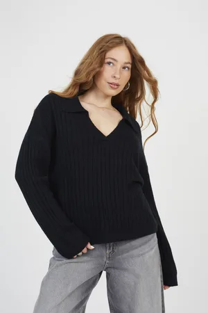Brave Soul Womens Ribbed Trophy Neck Knited Jumper - Size X-Large