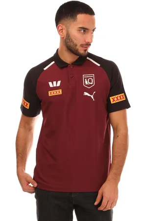 PUMA Mens Queensland Maroons 2024 Team Polo Shirt in Cotton - Size Medium