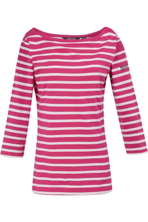 Regatta Womens/Ladies Bayletta 3/4 Sleeve Top (Hot /White) - Size 14 UK