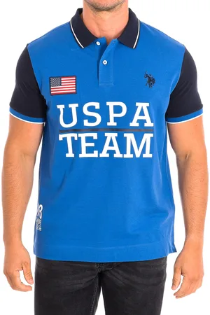 U.S. Polo Assn. Mens PROS Short Sleeve with contrast lapel collar 61429 man - Cotton - Size Medium