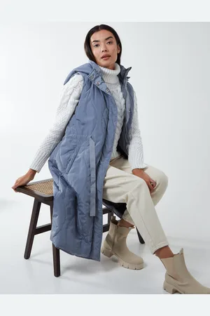 Blue Vanilla Womens Quilted Belted Gilet - - Size Small