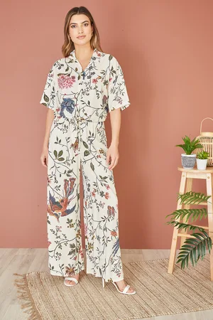 Yumi Womens Viscose Bird And Floral Print Tie Front Shirt - Size 12 UK