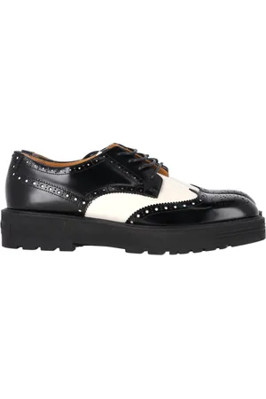 Dior Pre-owned Womens Christian Wingtip Derby Shoes in and White Calf Leather - Size EU 39