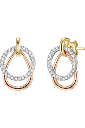 Rafaela Donata Womens Stud earring sterling silver tricolor zirconia white - - One Size