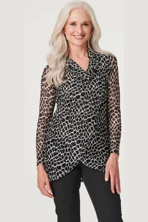 Izabel London Womens Printed Longline Layered Blouse - Size 10 UK
