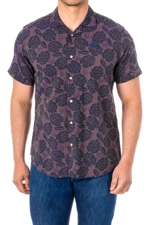 La Martina Mens short sleeve lapel collar shirt LMC032 - Cotton - Size Small
