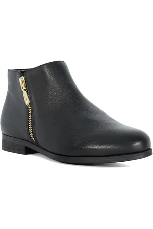 Dune Womens Ladies Wf Pandias - Wide Fit Low Heel Leather Boots - material_leather1 - Size UK 3