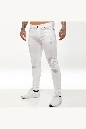 Enzo Mens Skinny Ripped Jeans - Cotton - Size 30R