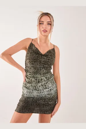 Pink Vanilla Womens Lace Cowl Ombre Mini Dress - - Size 10 UK