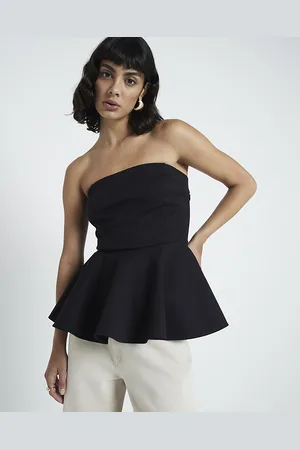 River Island Womens Peplum Top Bandeau - Size 12 UK