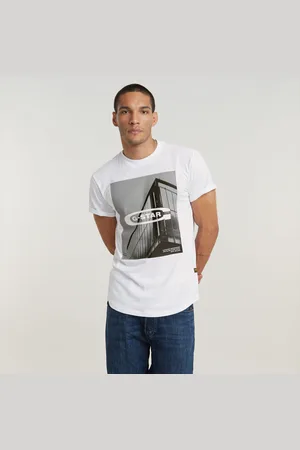 G-Star Mens G-Star RAW HQ Old School Logo Lash T-Shirt - Cotton - Size Large