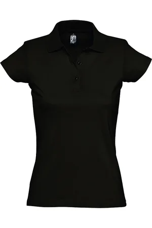 Sols Womens/Ladies Prescott Short Sleeve Jersey Polo Shirt (Deep Black) - Cotton - Size X-Large