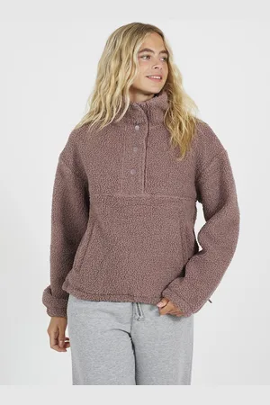 Brave Soul Womens Sherpa Quarter Button Neck Fleece - Size Medium