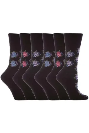 Gentle Grip Womens - 6 Pairs Ladies Non Elastic Socks - GG32 - Cotton - Size UK 4-8