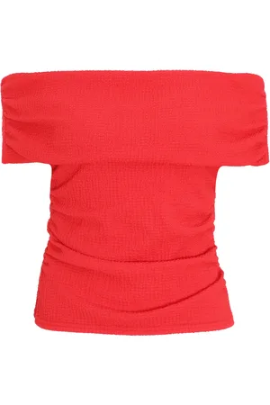 Quiz Womens Textured Bardot Top - Size 10 UK