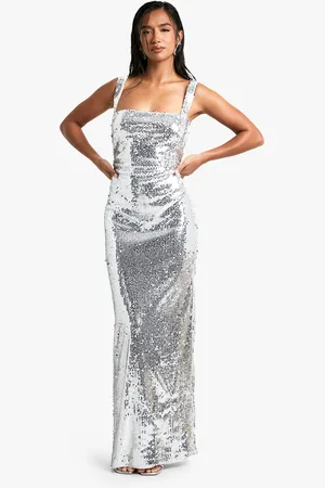Boohoo Womens Petite Sequin Cut Out Maxi Dress - - Size 16 UK