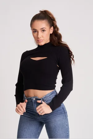 Urban Bliss Womens 2in1 Long Sleeve Crop Jumper & Vest Set - Size 10 UK
