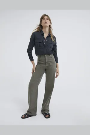 IKKS Womens High Waist Wide Leg Denim Jeans - - Size 6 UK